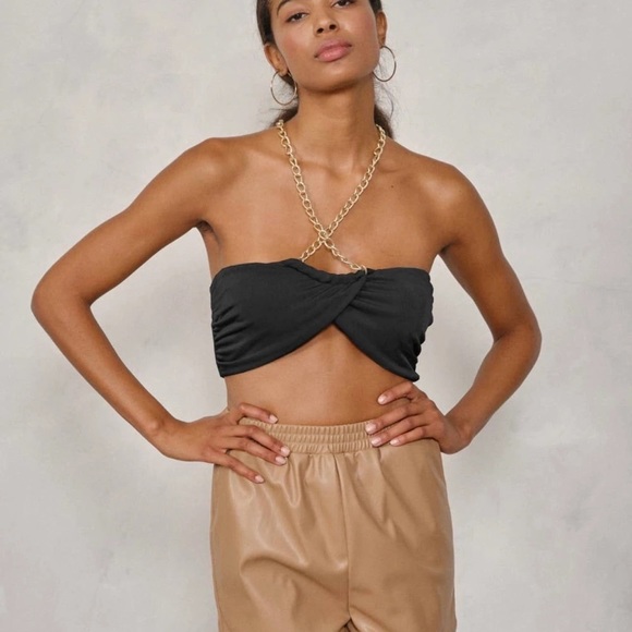 Endless Blu Bandeau Chain Top NWT - Picture 3 of 3